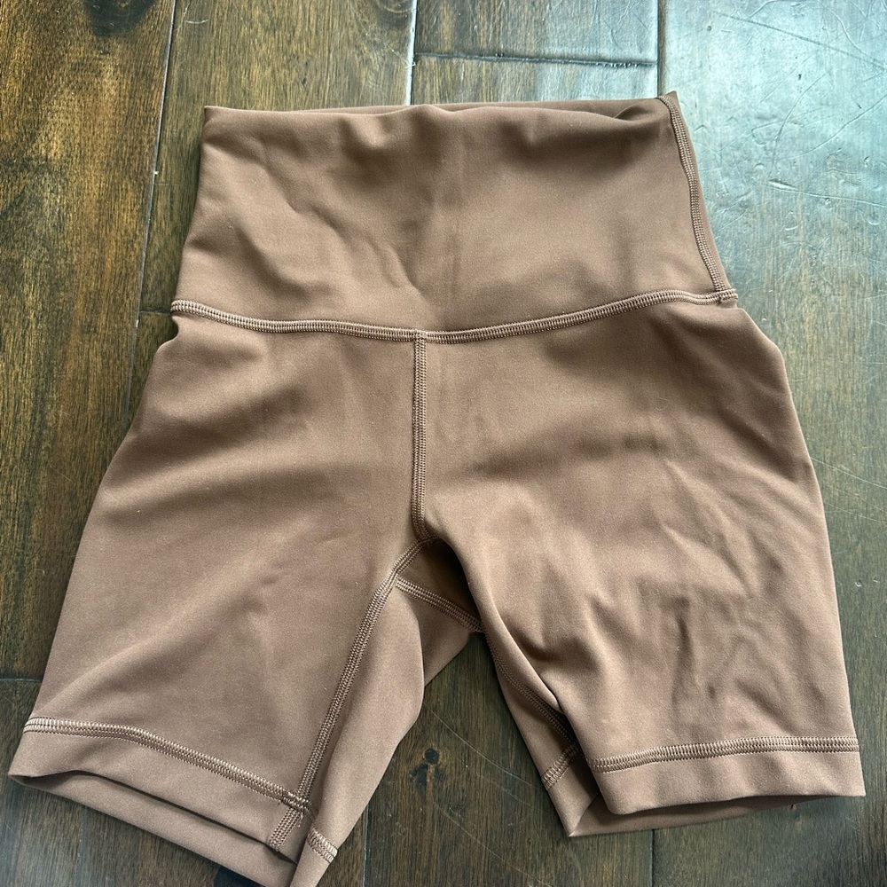 Lululemon Athletica Brown Bike Shorts High-Waisted Performance